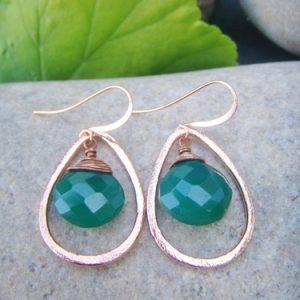 copper tear drop earrings