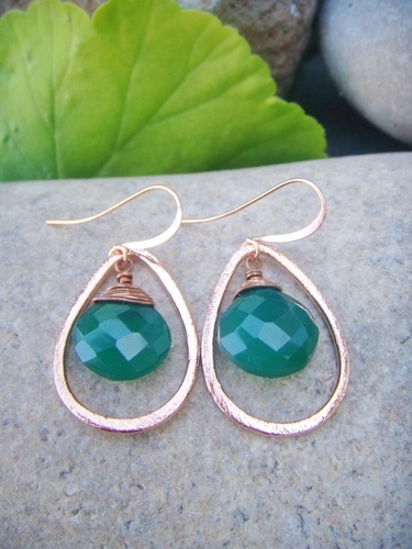 copper tear drop earrings