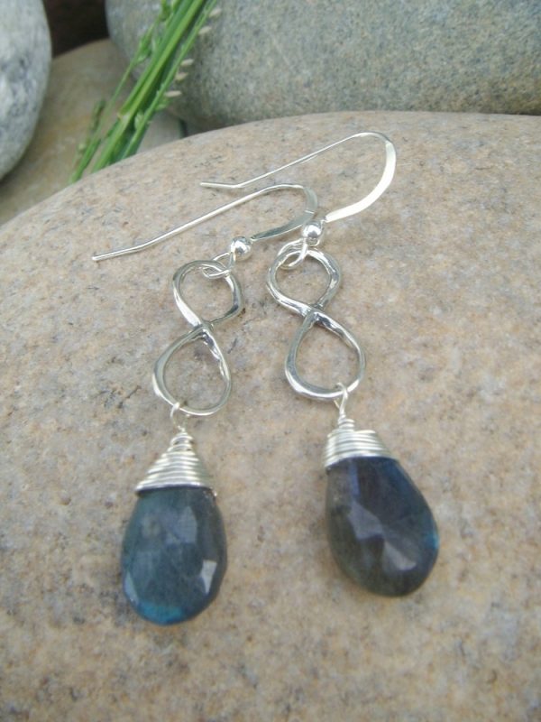 Labradorite Infinity Drop Earrings