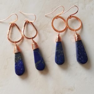 copper & lapis earrings