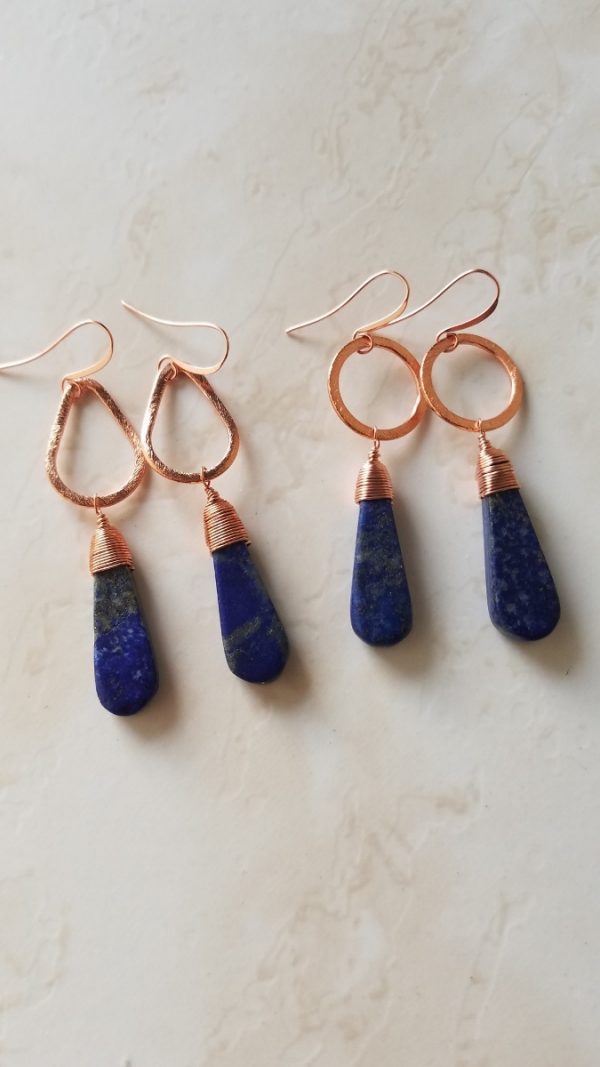 copper & lapis earrings