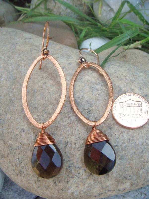 smoky quartz earrings large
