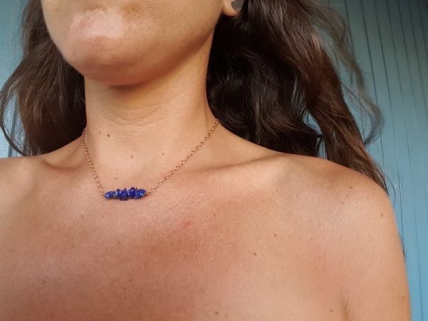 Simple Healing Necklace - Lapis -  Copper