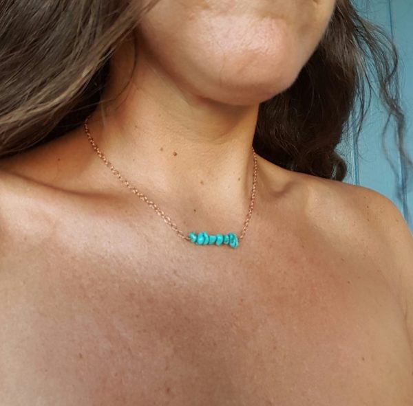 Simple Healing Necklace - Turquoise -  Copper