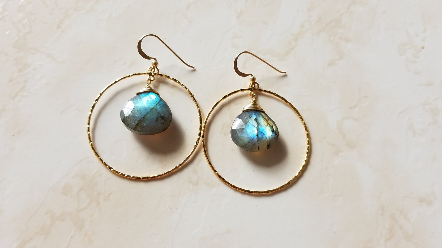 Labradorite stone night silver earrings
