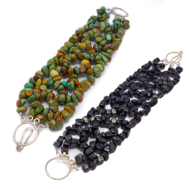 beaded gemstone bracelets