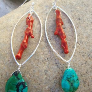 coral & Turquoise earrings