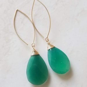 green onyx earrings