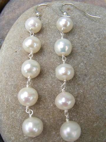 dangly pearl drop earrings