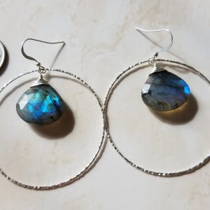 labradorite hoop earrings