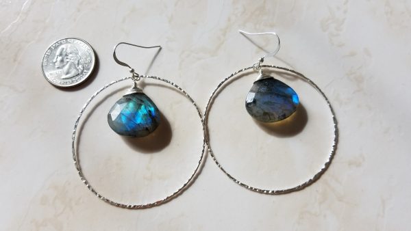 labradorite hoop earrings
