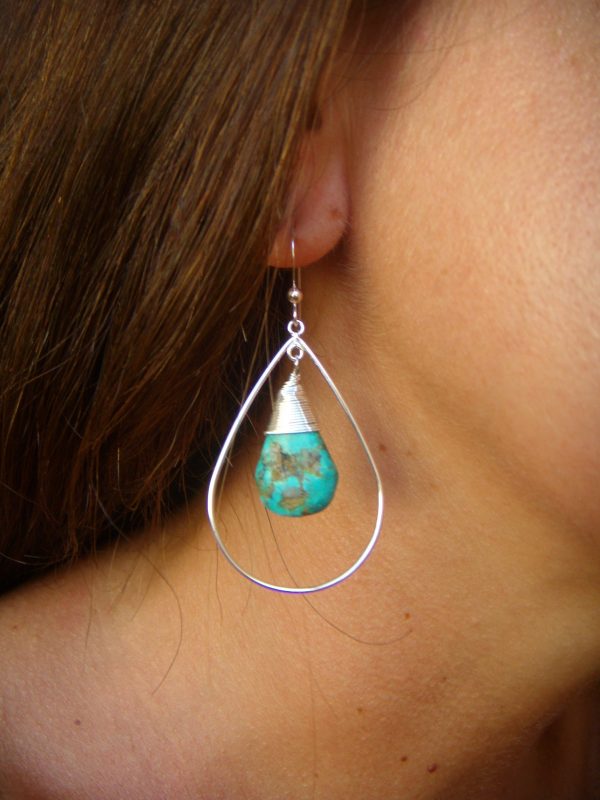 large turquoise teardrop earrings