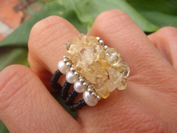 Citrine Ring - Pearl Accents - Image 3