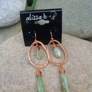 green kyanite earrings