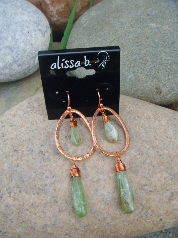 green kyanite earrings