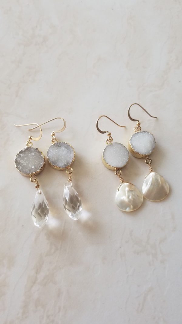 Crystal Drop Druzy Earrings - Image 5