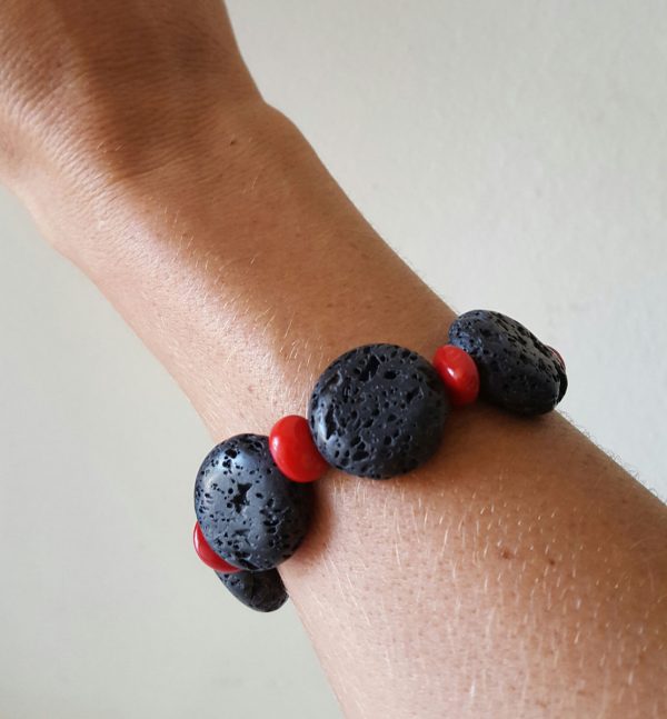 Lava & Red Coral Bracelet - Image 3