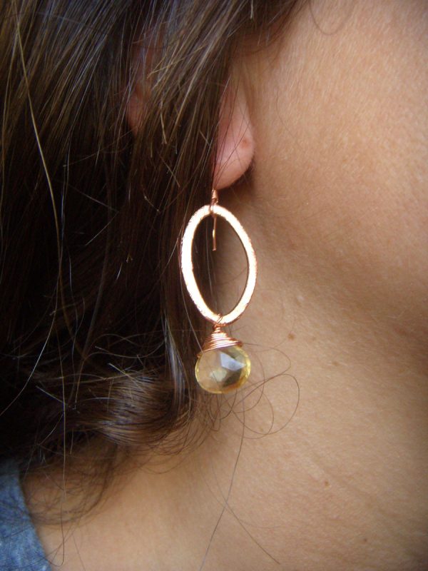 marquise copper earrings