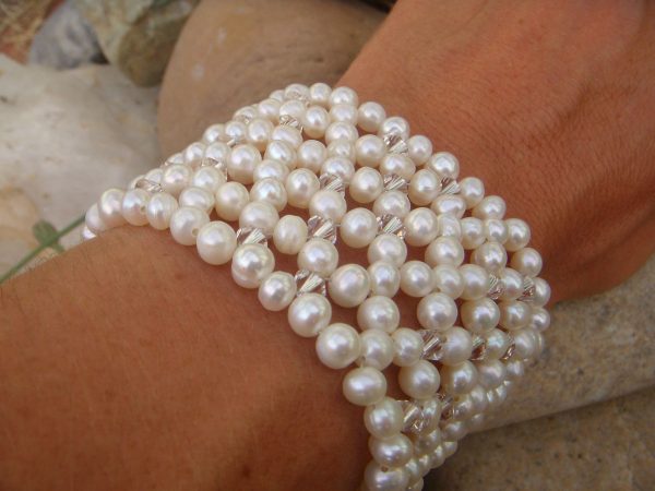 Thick Pearl Cuff Bracelet - Image 4