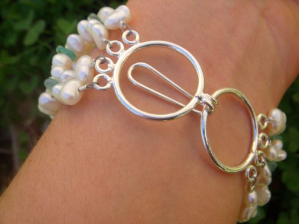 Thick Pearl Cuff Bracelet - Image 2