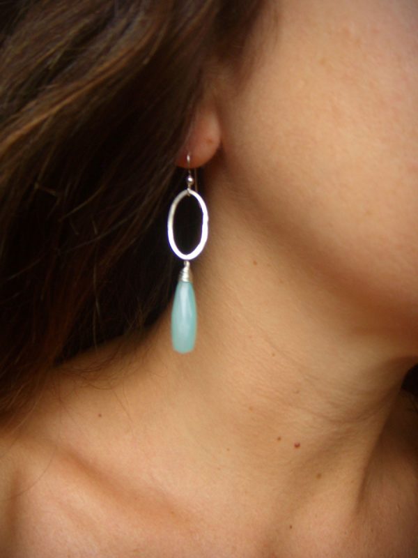 aqua chalcedony earrings