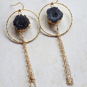 black agate earrings