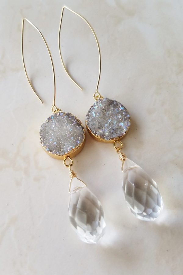 crystal druzy earrings