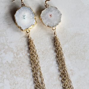 agate tassel earrings