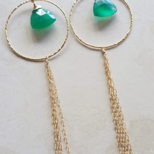 green onyx earrings