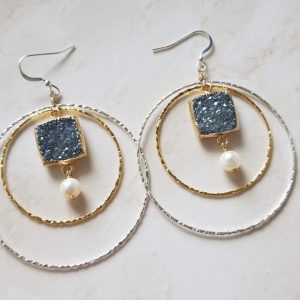 double hoop statement earrings