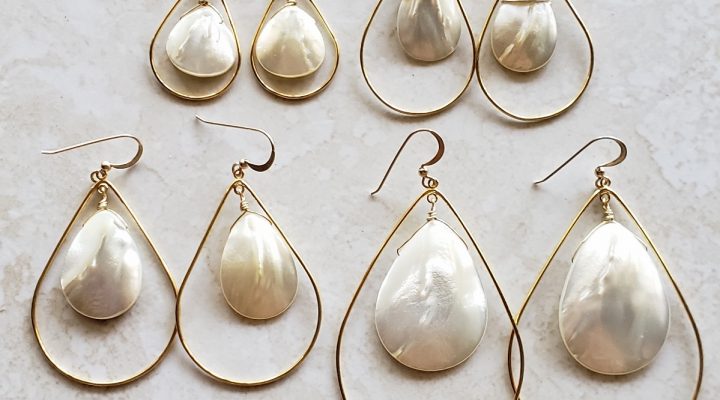 mother of pearl teardrop earrings