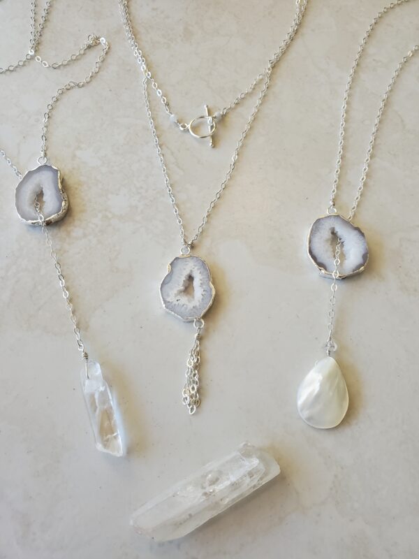 White Agate Necklace - Sterling Silver - 2 styles