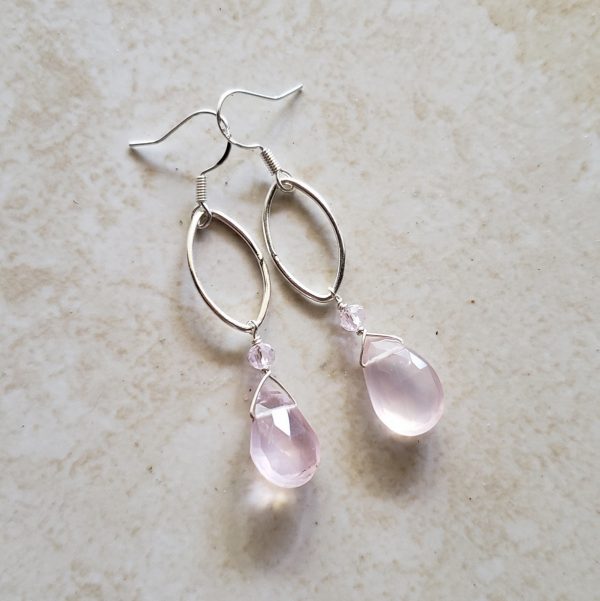 rose quartz earrings