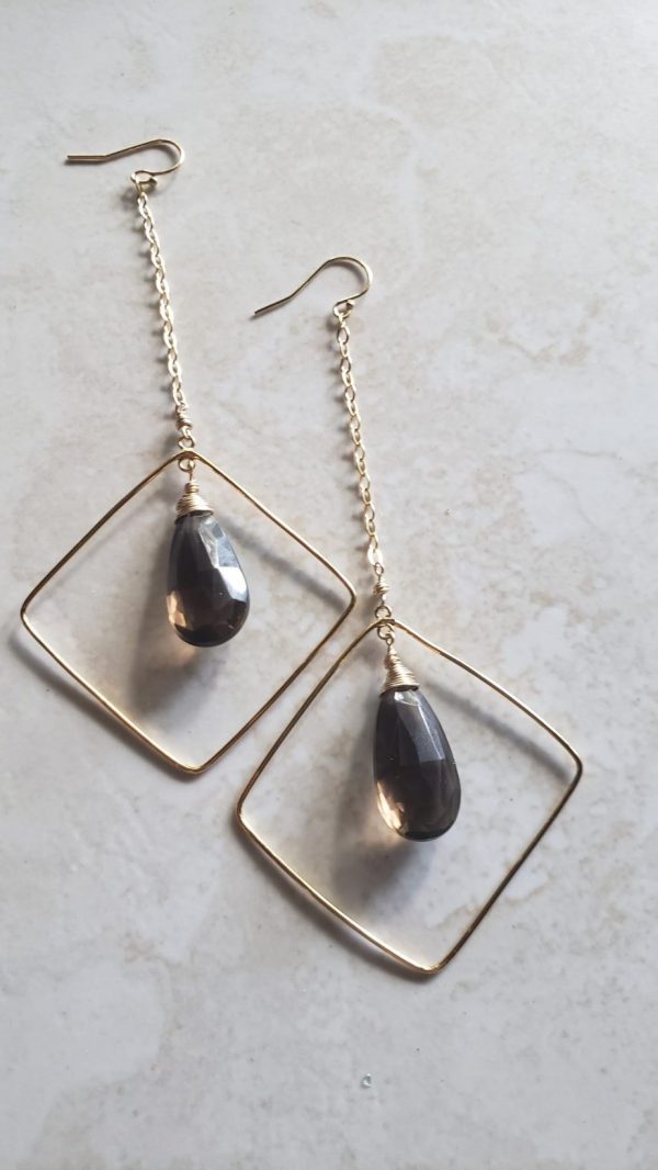 smoky quartz earrings