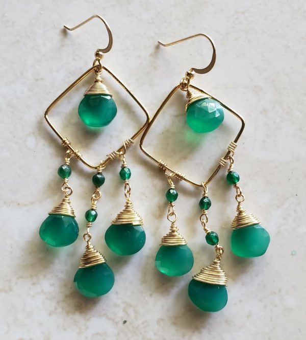 green onyx earrings