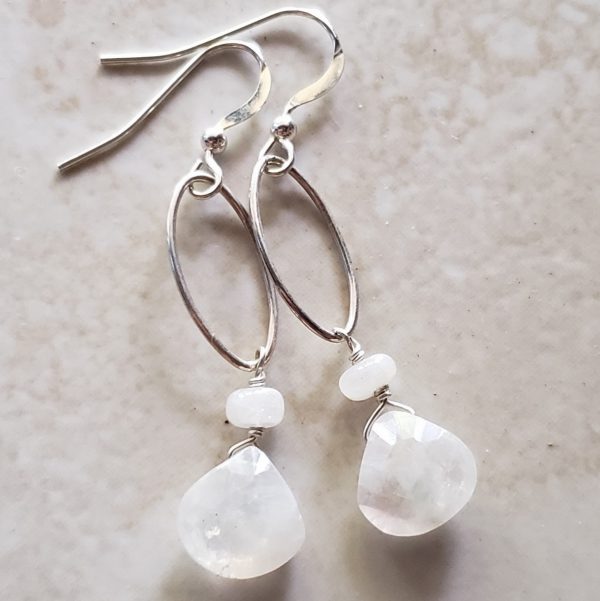 Moonstone Earrings - Oval Earrings