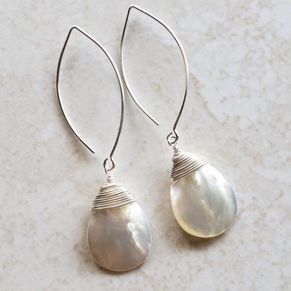 mother of pearl drop earrings