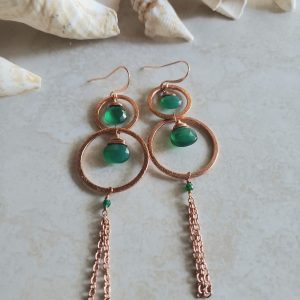 long green onyx earrings