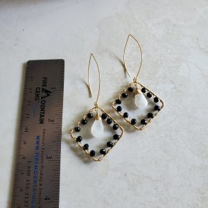 black and white earrings