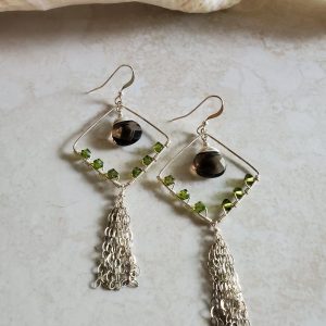 diamond tassel earrings
