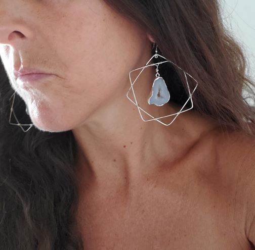 large geode earrings
