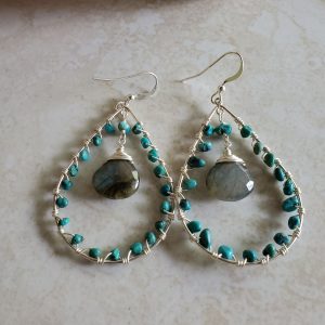 turquoise and labradorite earrings