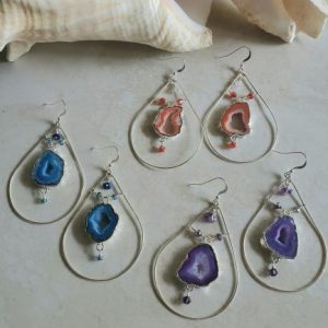 large geode earrings