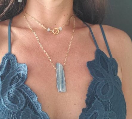 kyanite necklace set