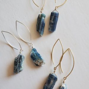 raw kyanite earrings