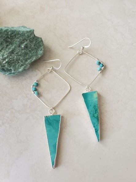 turquoise dagger earrings