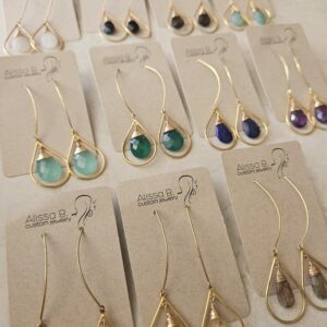 Long hook tear drop earrings