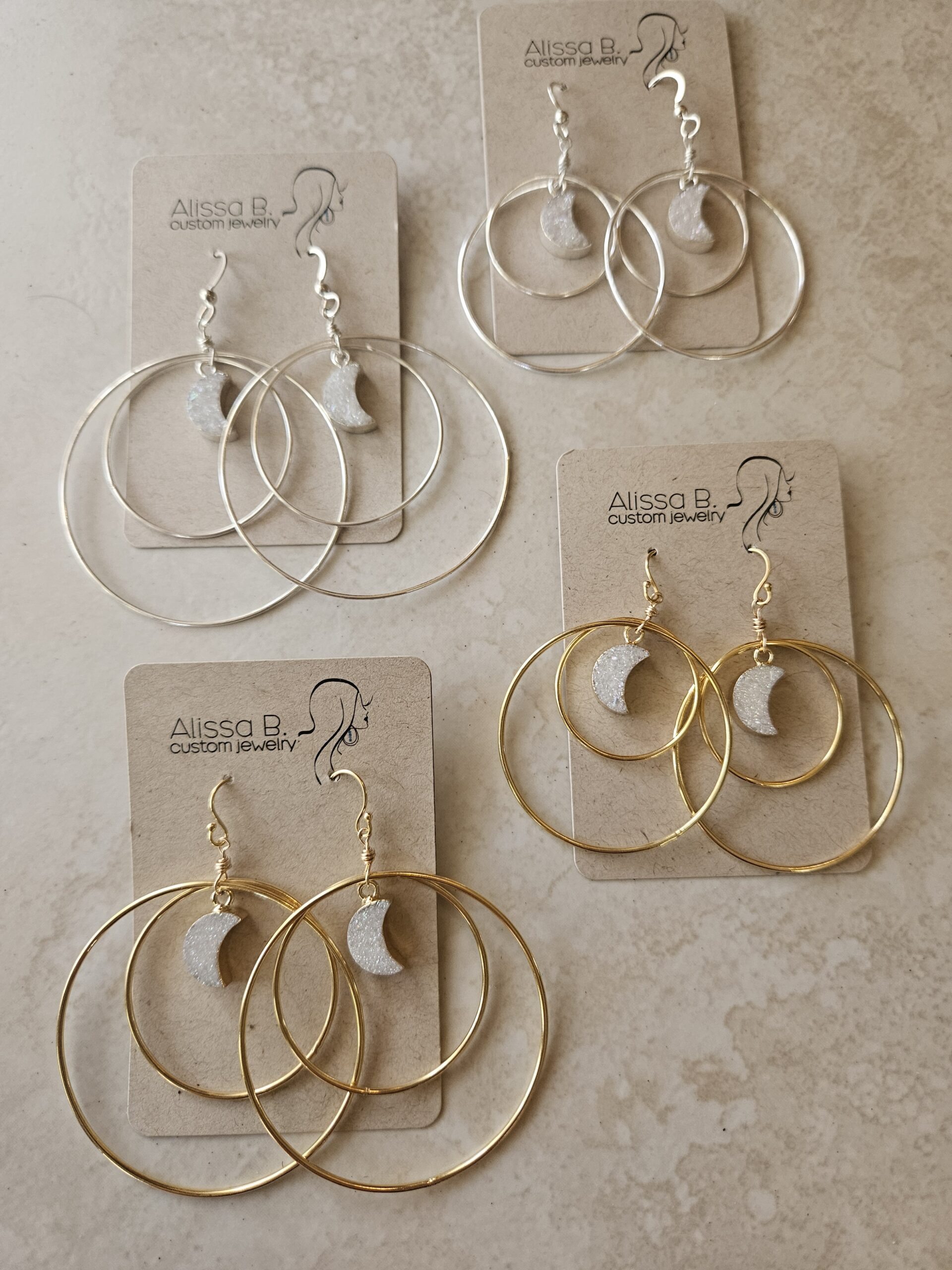 Druzy Moon Earrings
