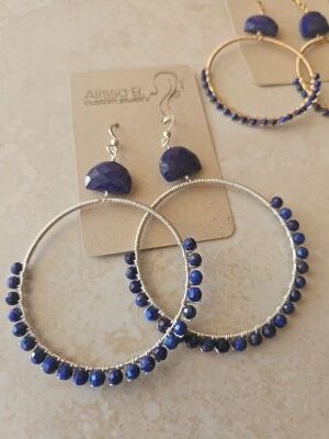 Lapis Hoop Earrings