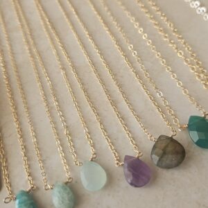 Simple Drop Necklace - Healing Stones- Choose your Color